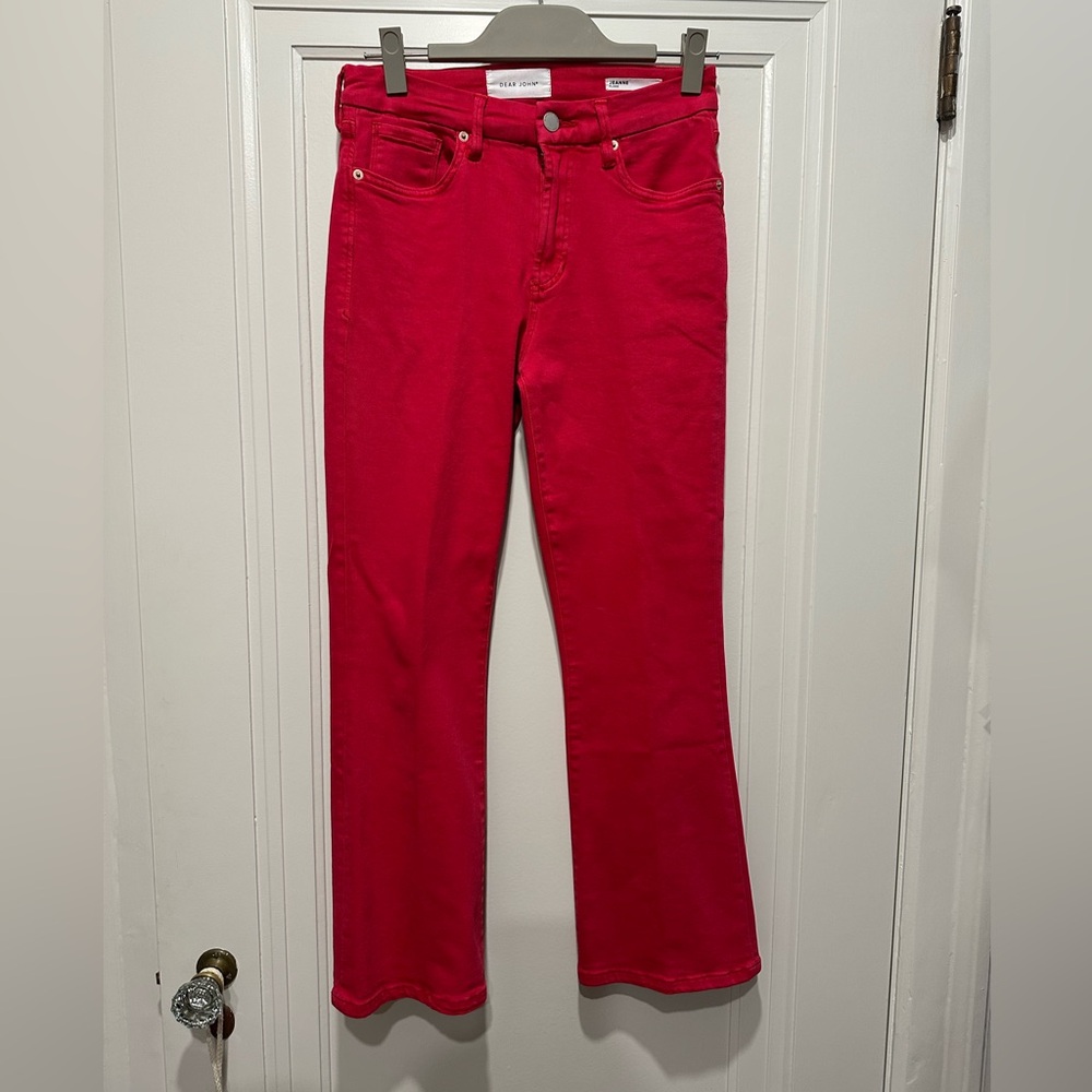 NWT DEAR JOHN DENIM jeanne crop flare in intense rust